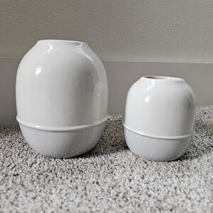 Elegant White Ceramic Vase Set